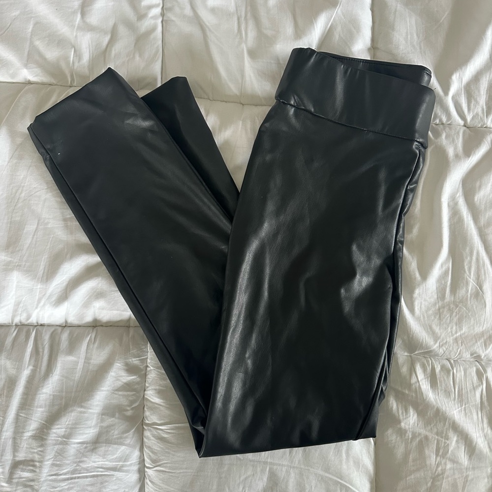 Faux leather pants